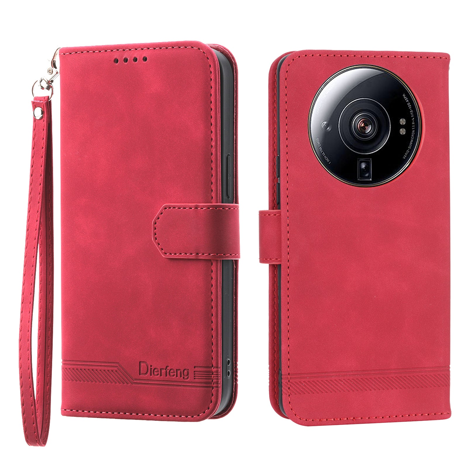 DIERFENG DF-03 Phone Case for Xiaomi 12S Ultra 5G Wallet Stand PU Leather Shockproof Line Imprinted Cover DIERFENG DF-03 Phone Case for Xiaomi 12S Ultra 5G Wallet Stand PU Leather Shockproof Line Imprinted Cover
